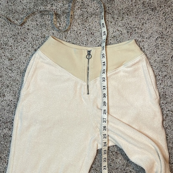 Aerie Sweatpants Womens XS Grey Zip Waist Fleece Joggers Cuffed Stretch Pockets - Picture 7 of 7